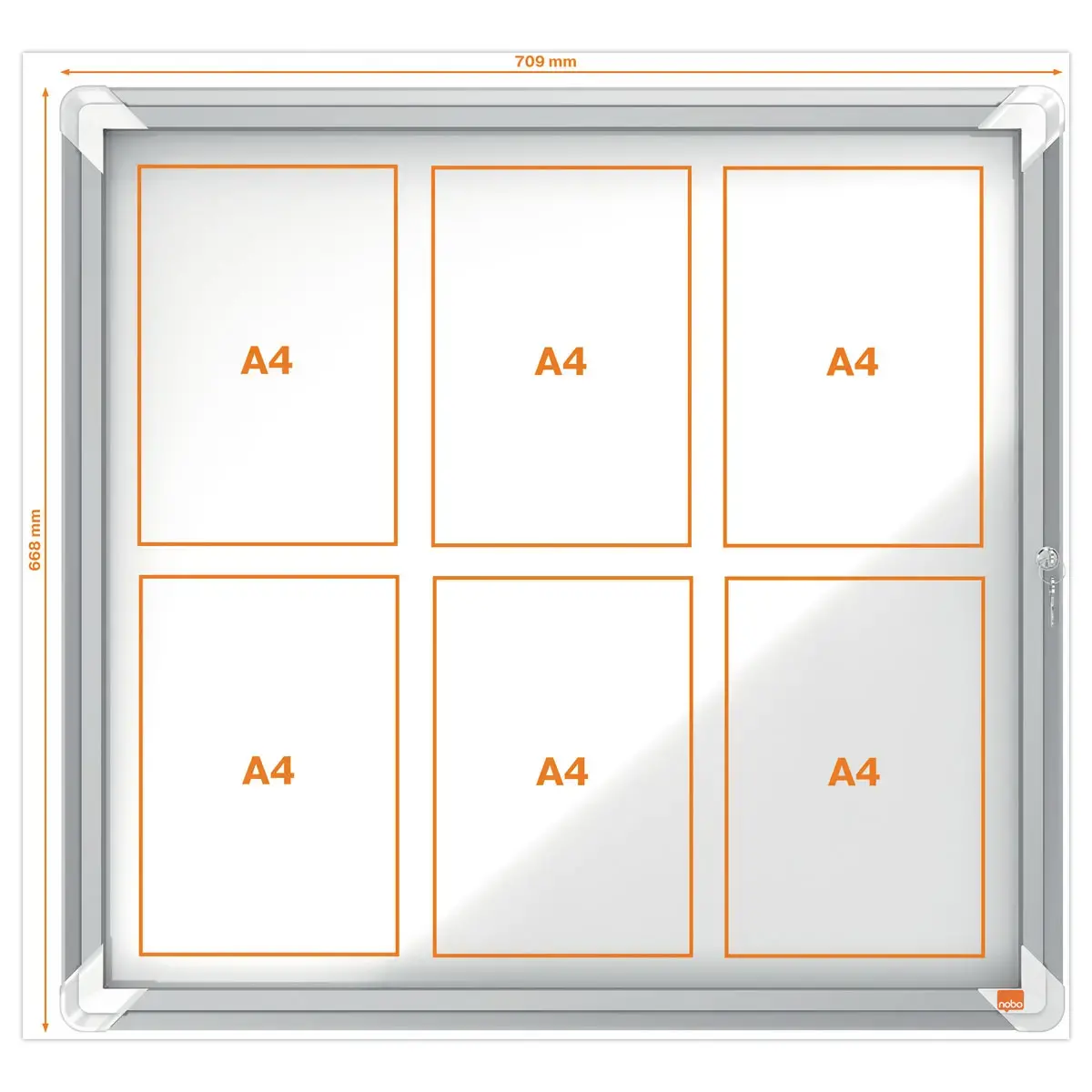 Vitrinekast voor buiten magnetisch Premium+ 6A4 NOBO