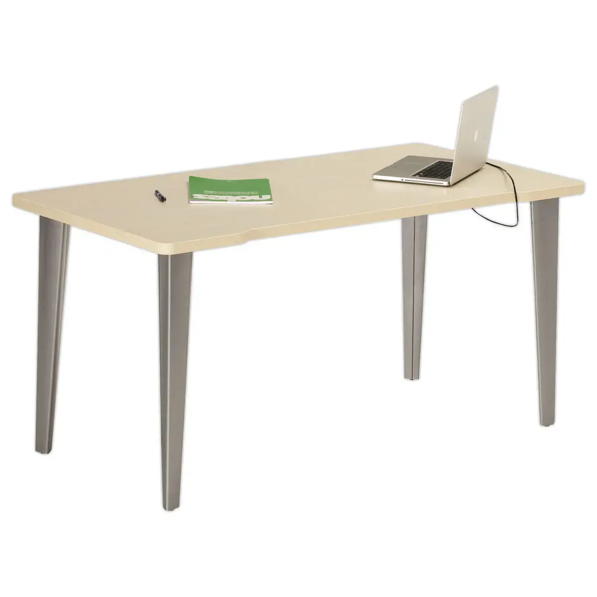 Bureau BORDEAUX 140 x 80 esdoorn - aluminium poten gemonteerd 
