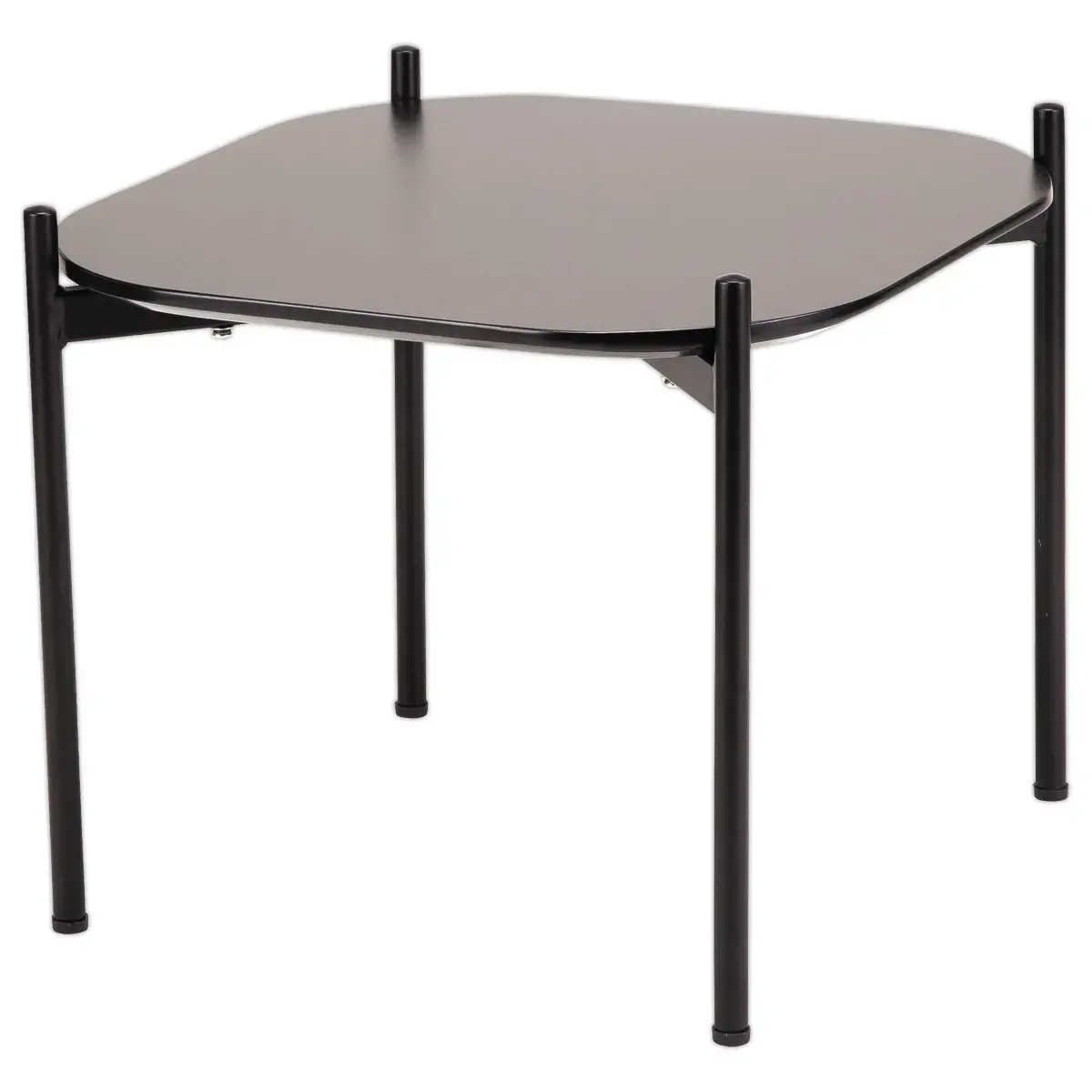 Salontafel MEET 50 x 50 Zwart met zwarte poten gemonteerd