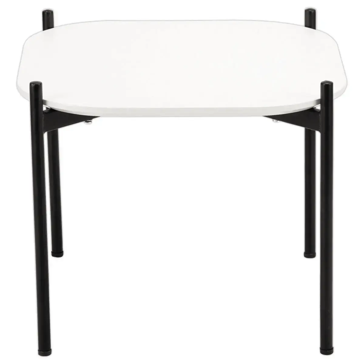 Salontafel MEET 50 x 50 Wit met zwarte poten gemonteerd