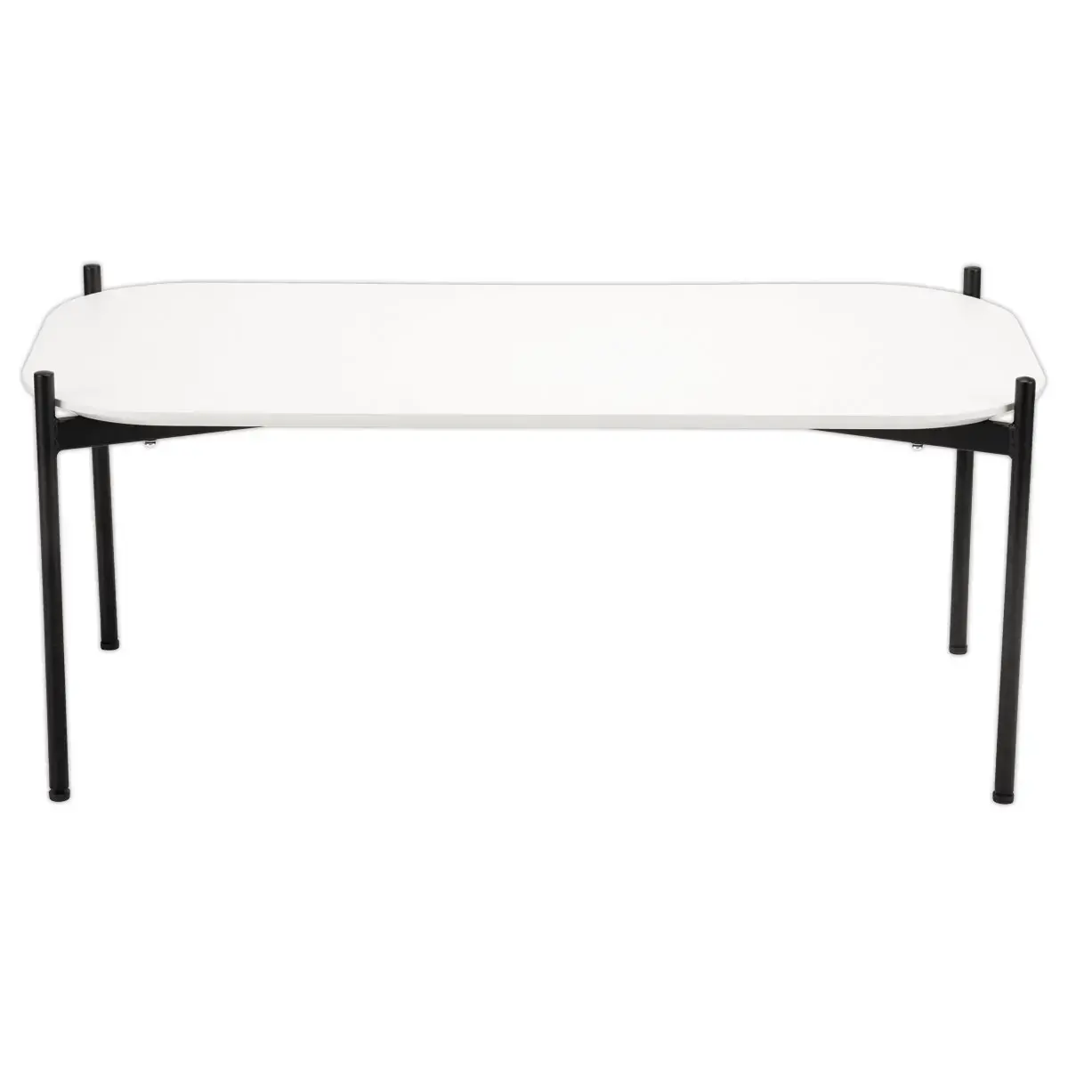 Salontafel MEET 100 x 50 Wit met zwarte poten gemonteerd