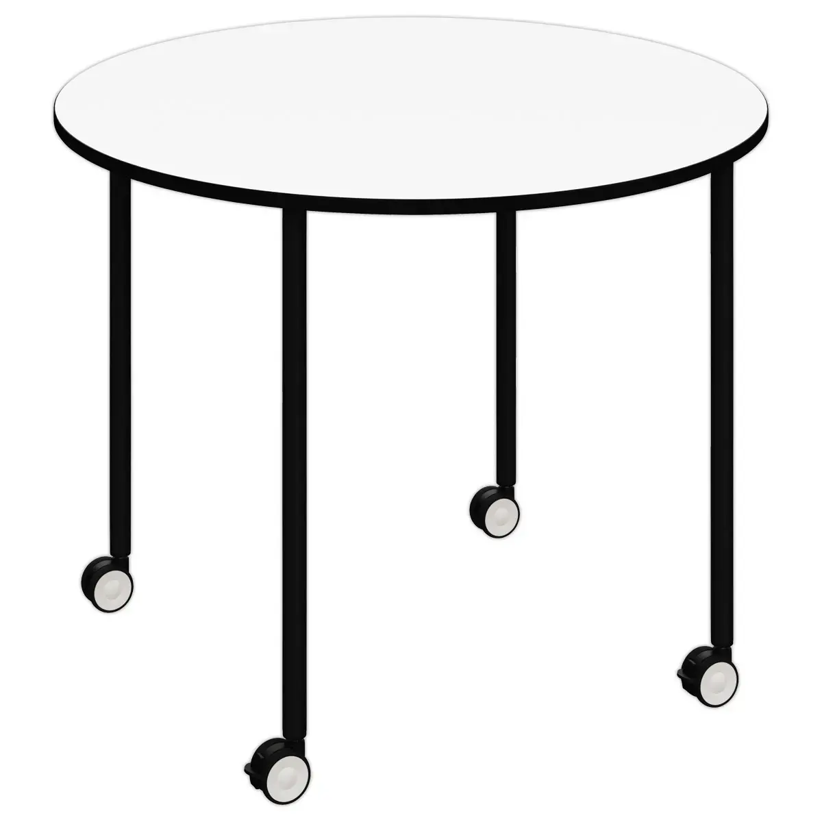 Rijdend tafel FEX OFFICE Diam. 96 cm Wit met zwarte poten