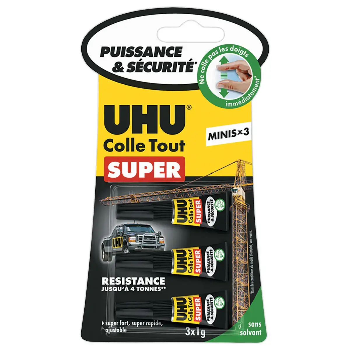 3  COLLE TOUT SUPER UHU Minis - Gel (3x1g) lijmtubes 