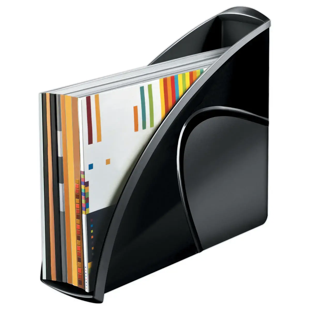 Tijdschriftenhouder Pro Happy - Rug 8 cm - Zwart - CEP 
