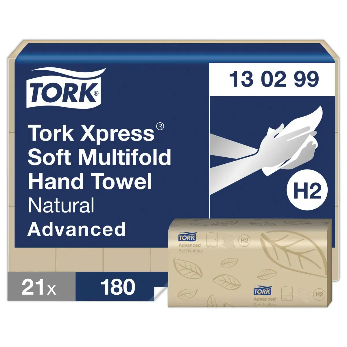 21 Handdoekjes naturel TORK advanced H2