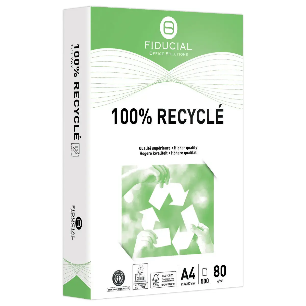 5 Ramettes A4 80g Fiducial 100% gerecycled
