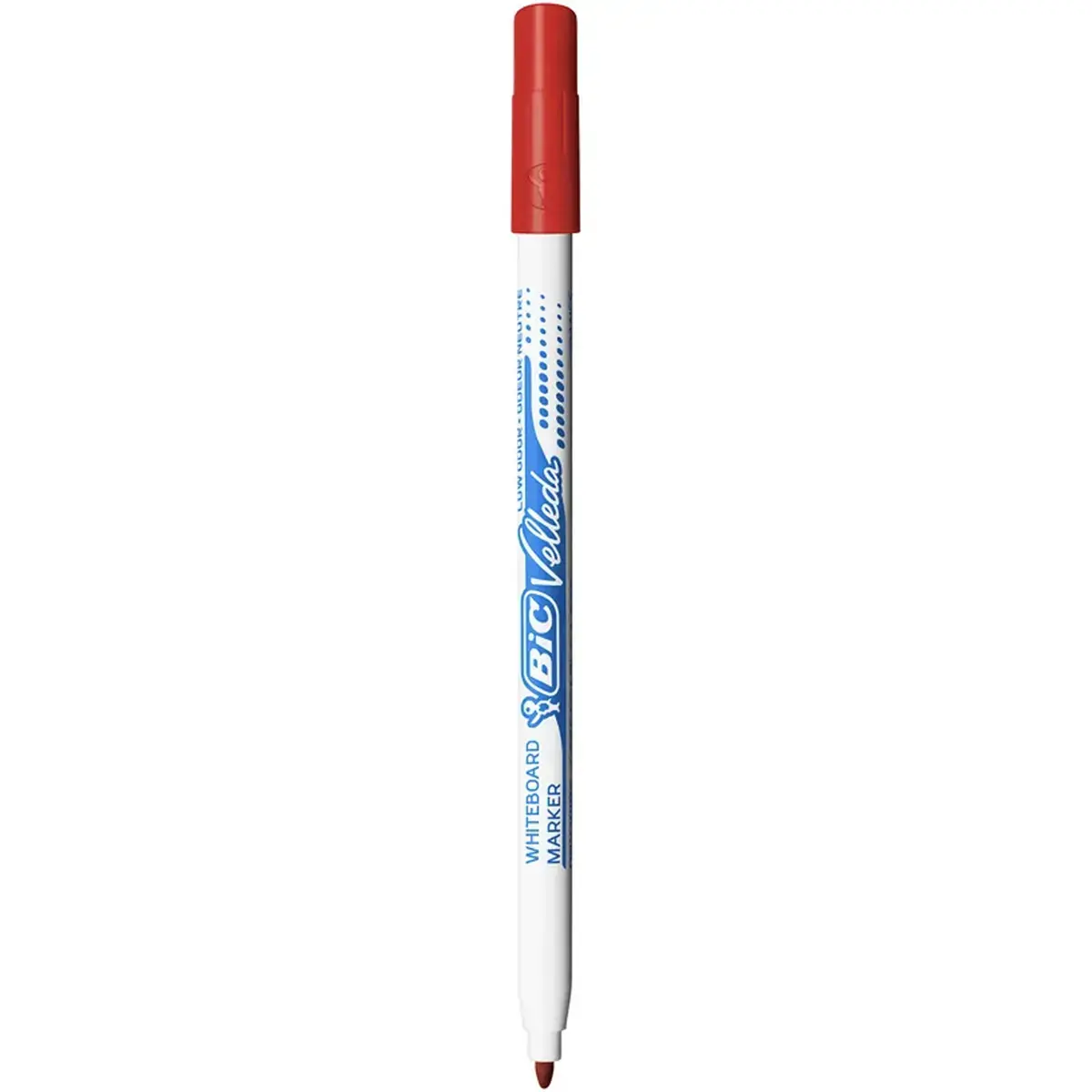 BIC Velleda 1721 Viltstiften voor Droog Uitwisbare Whiteboard, Fijne Kegelvormige Punt - Rood, Doos van 24 