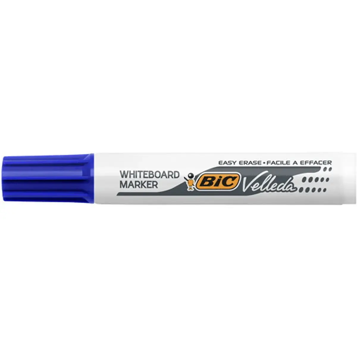 BIC Velleda 1791 Viltstiften voor Whiteboard, Droog Uitwisbaar, Brede beitelpunt - Blauw, Doos van 12