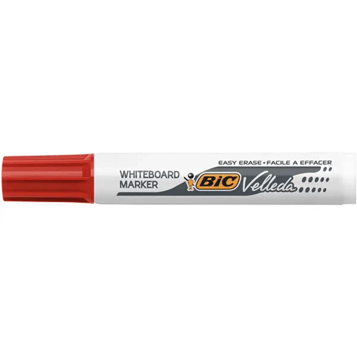 BIC Velleda 1791 Viltstiften voor Whiteboard, Droog Uitwisbaar, Brede beitelpunt - Rood, Doos van 12