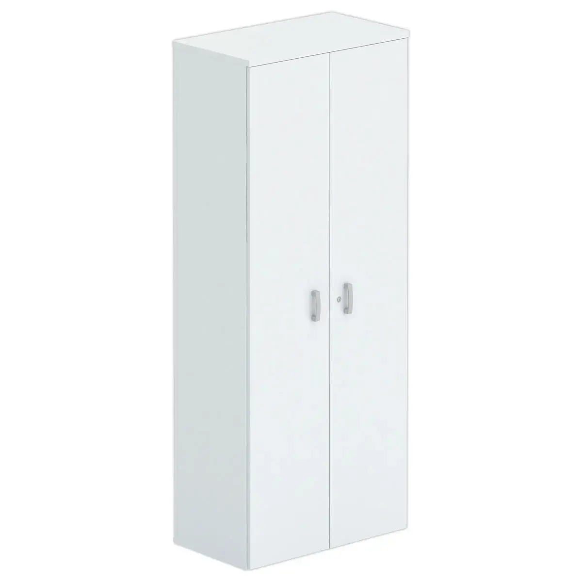 Hoge melamine kast 2 deuren 197x80x42cm grijs
