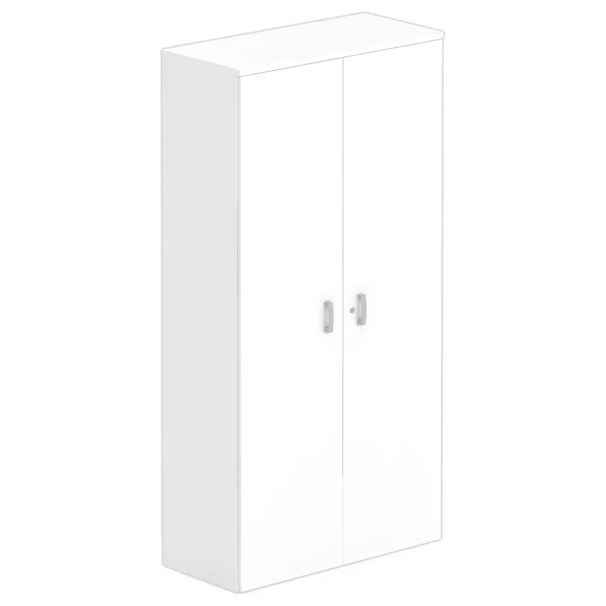 Hoge melamine kast 2 deuren 197x100x42cm wit