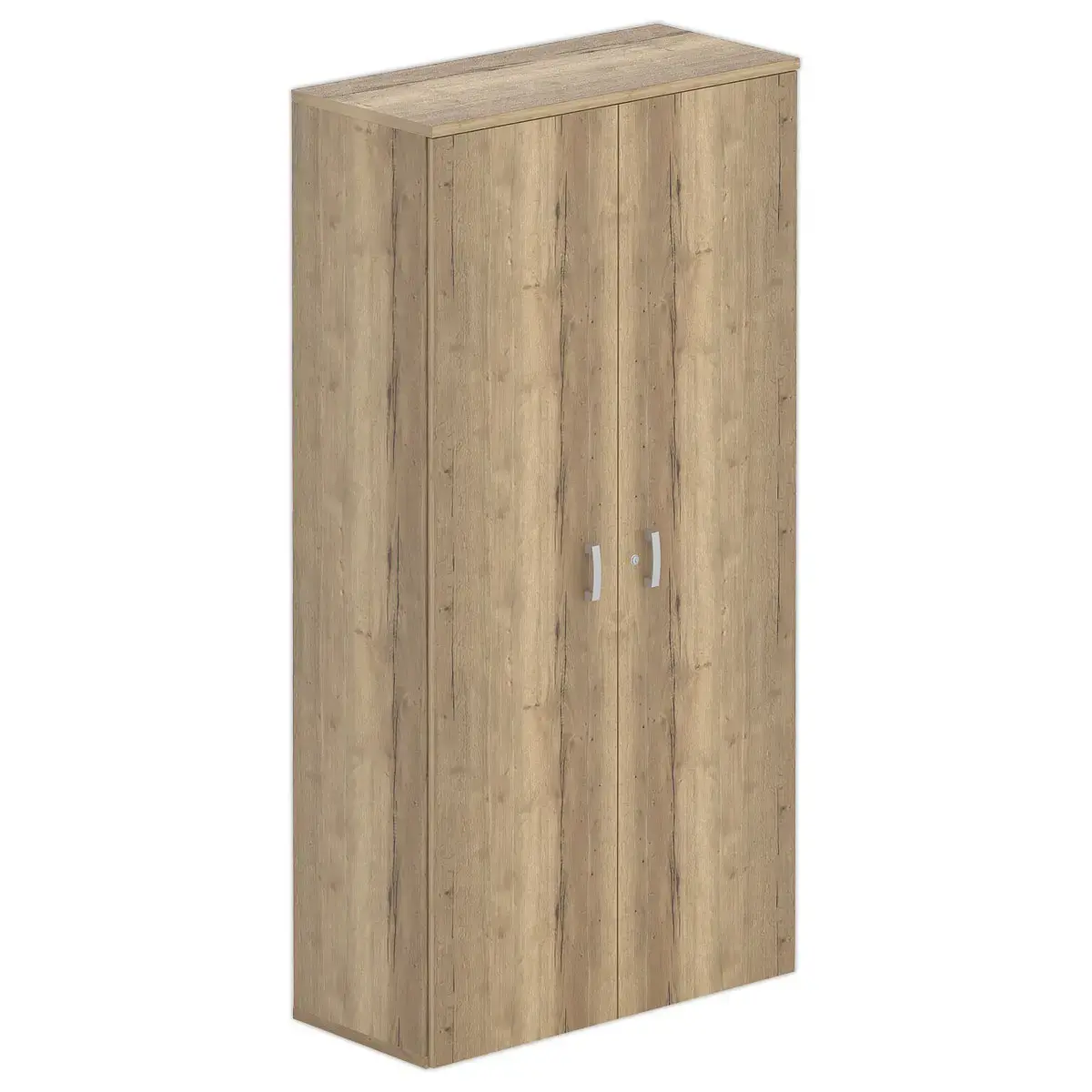 Hoge melamine kast 2 deuren 197x100x42cm eikenfineer
