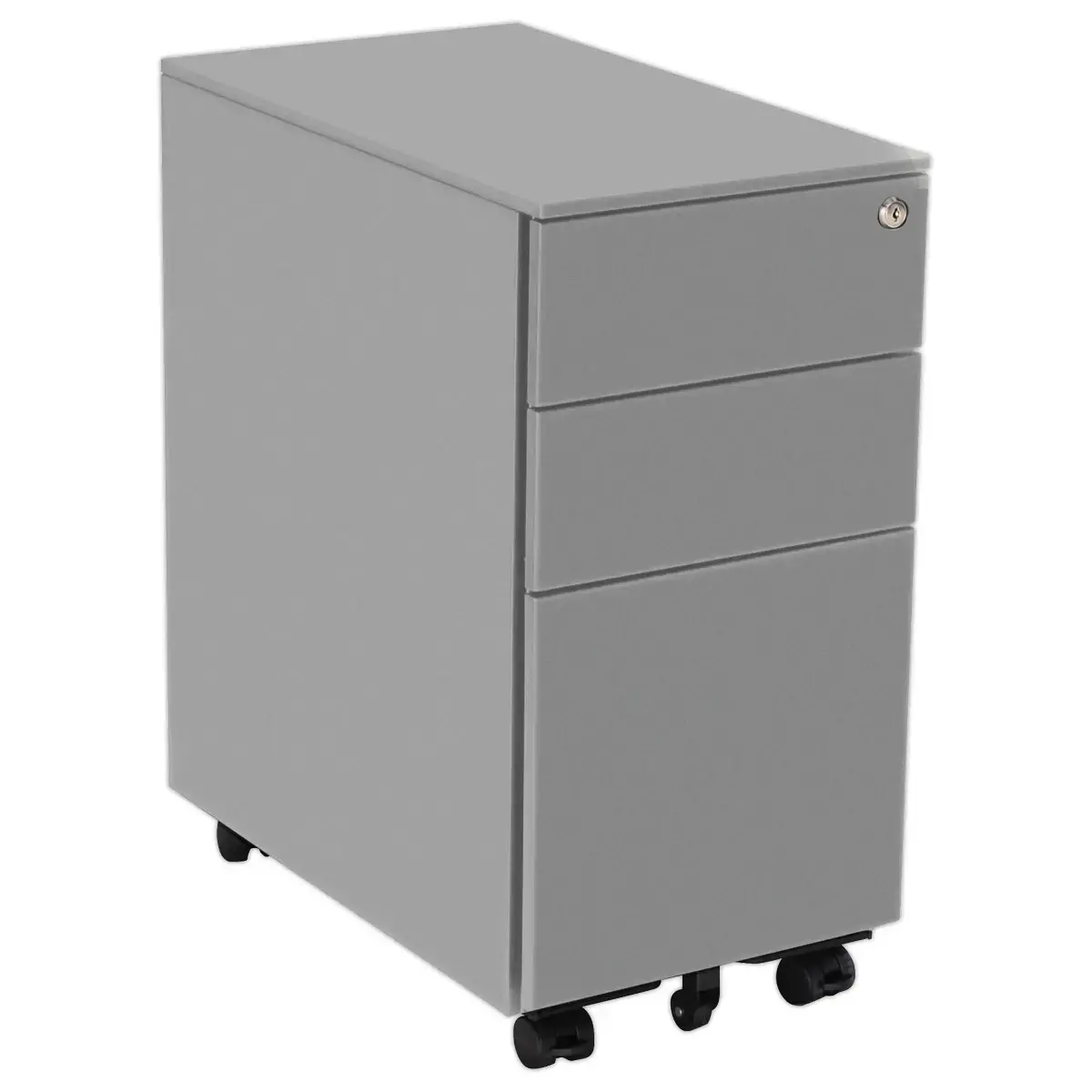 Mobiele metalen caisson SLIM L30 cm 2+1 lades alu