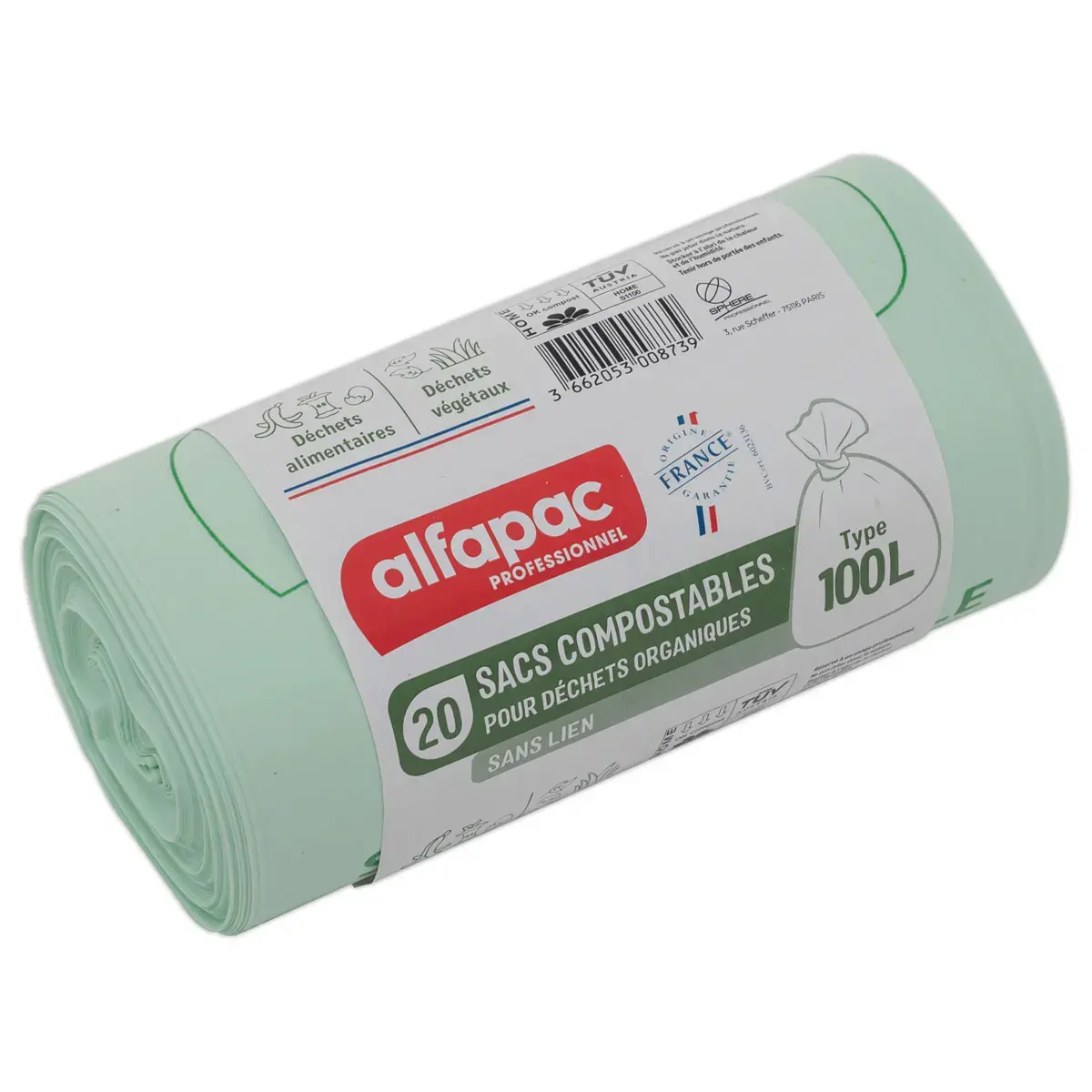 20  Groene zakken voor dagelijkse afval 100 liter 