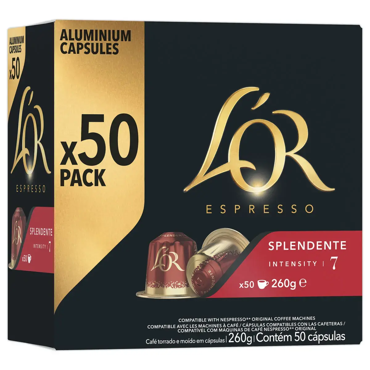50 café capsules L'OR Espresso Splendente