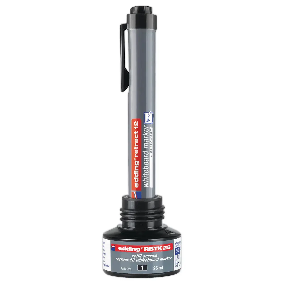Opladen van blauwe inkt voor retractable marker voor whiteboards R