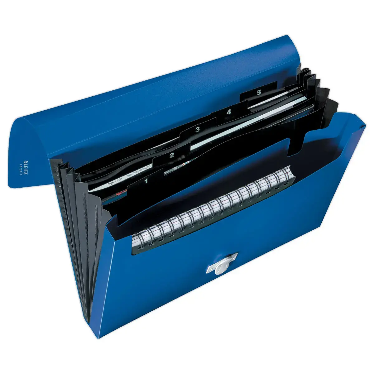 Leitz uitrekbare sorteerder in gerecycleerd PP - 6 vakken - blauw
