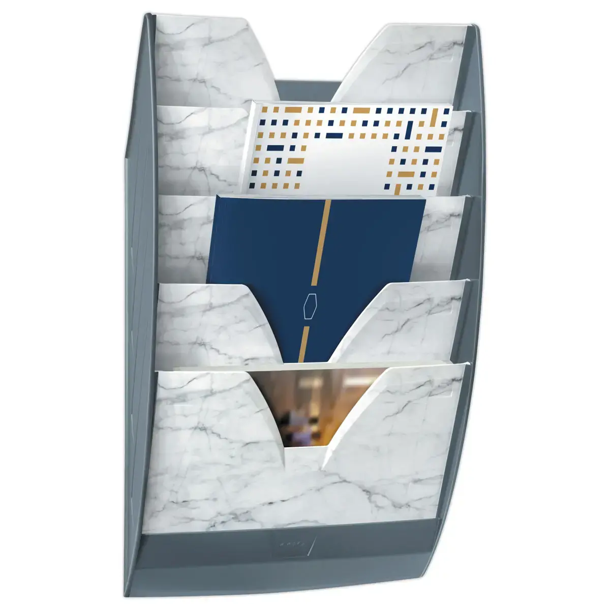 Wanddisplay CEP  5 vakken - gemarmerd grijs 