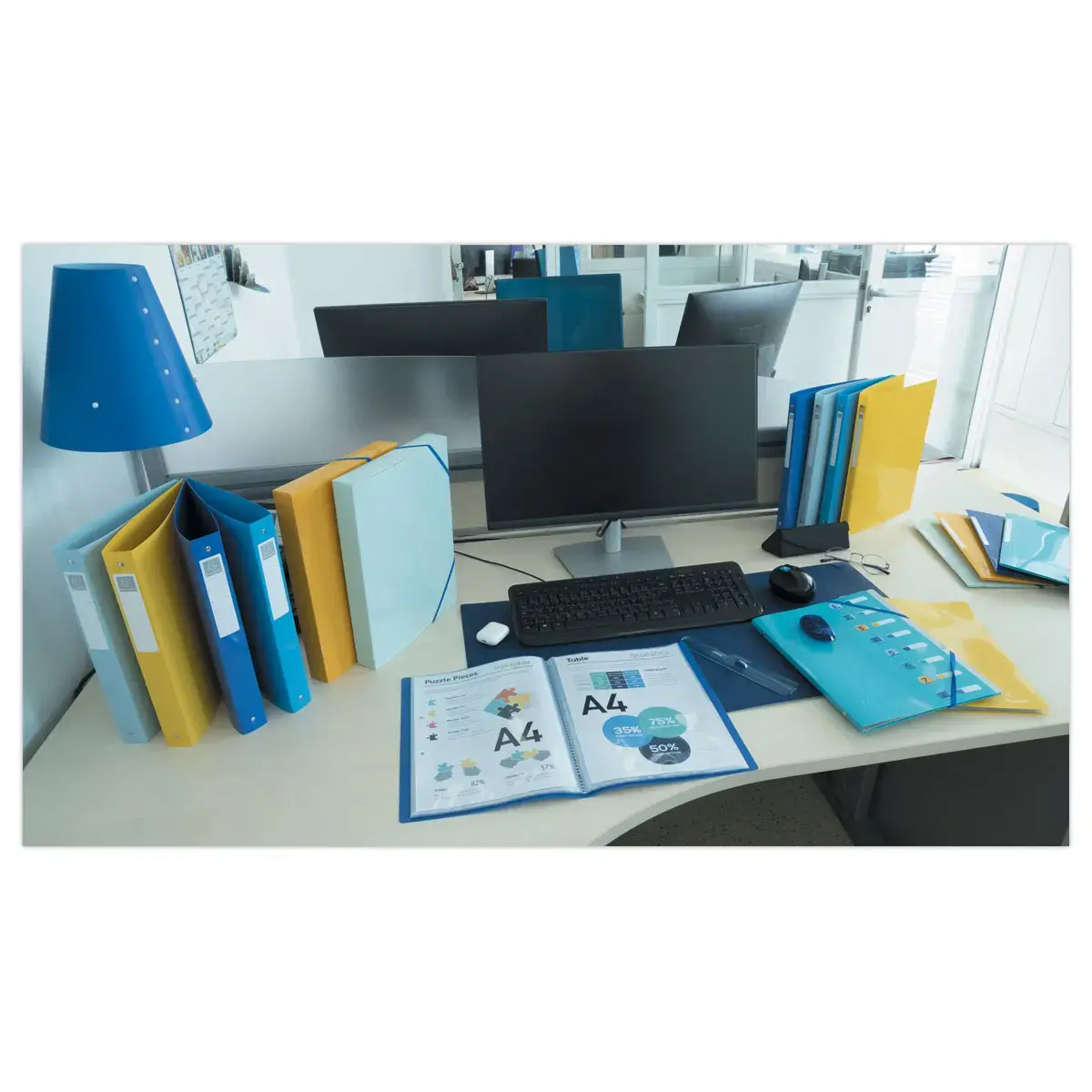 Map met elastiek polypropyleen gerecycleerd BeeBlue - Marineblauw - EXACOMPTA