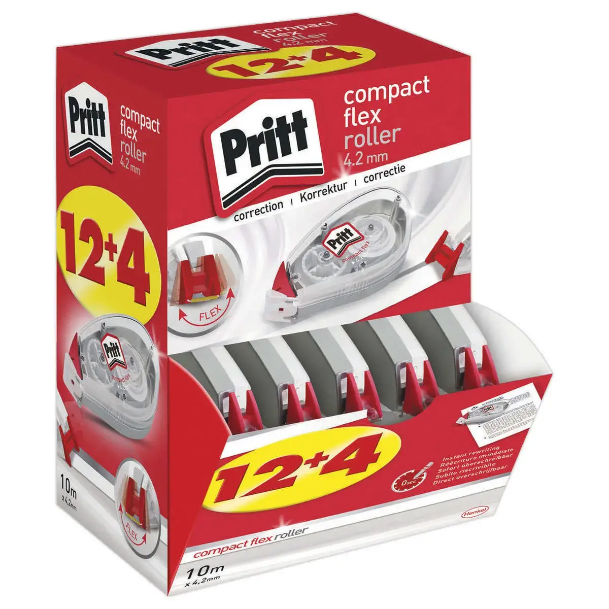 16 Compact PRITT correctierollers wegwerpbaar - 12 + 4 Gratis