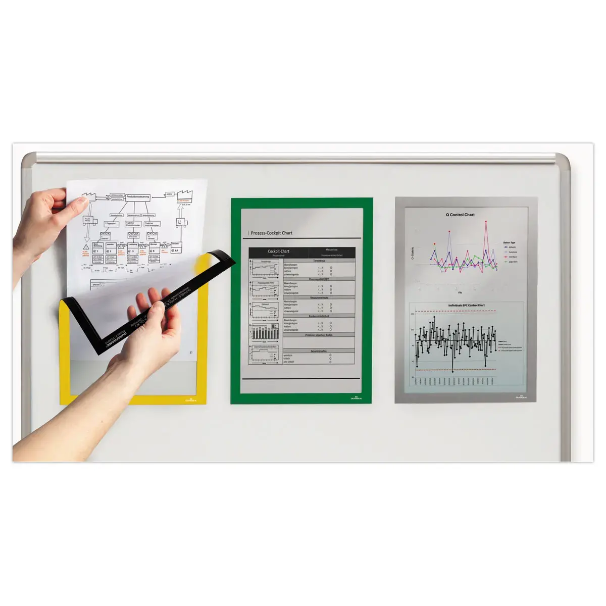 5 magnetische displayframes DURAFRAME - Geel