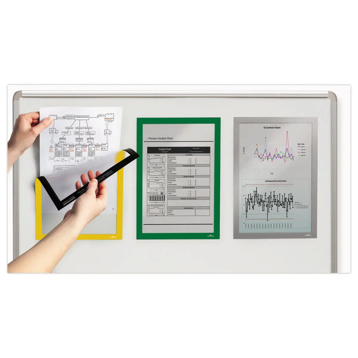 5 magnetische displayframes DURAFRAME - Groen