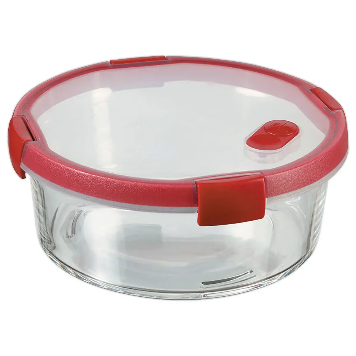 Voedseldoos in glas 1,2L CURVER - rond- rood 