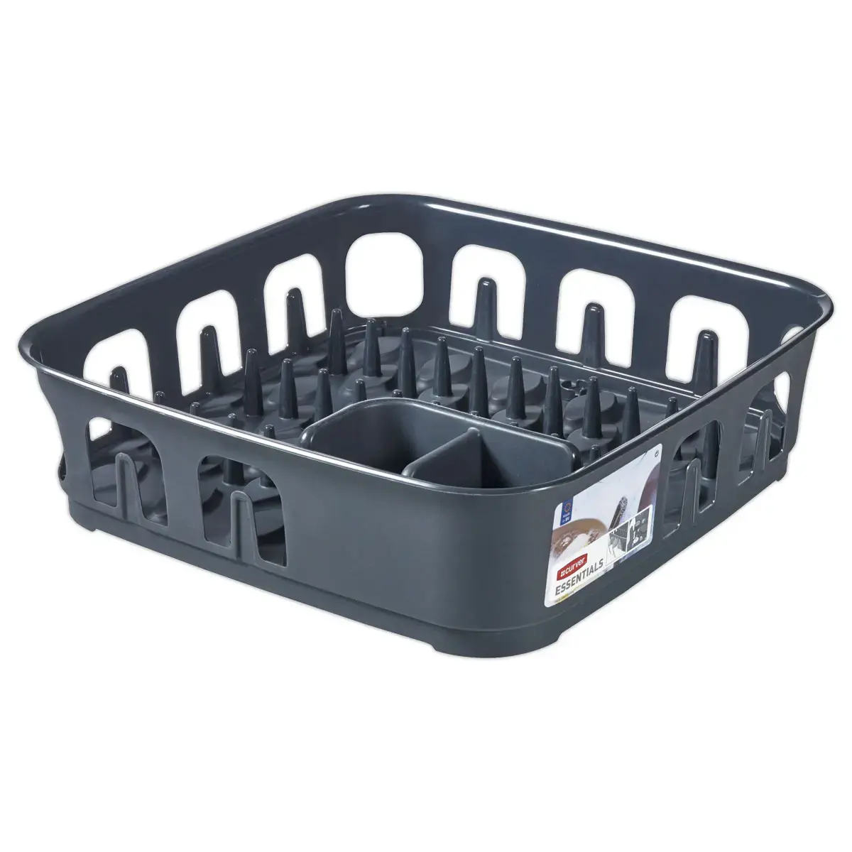 Afdruiprek 12 borden Essentials CURVER- antraciet
