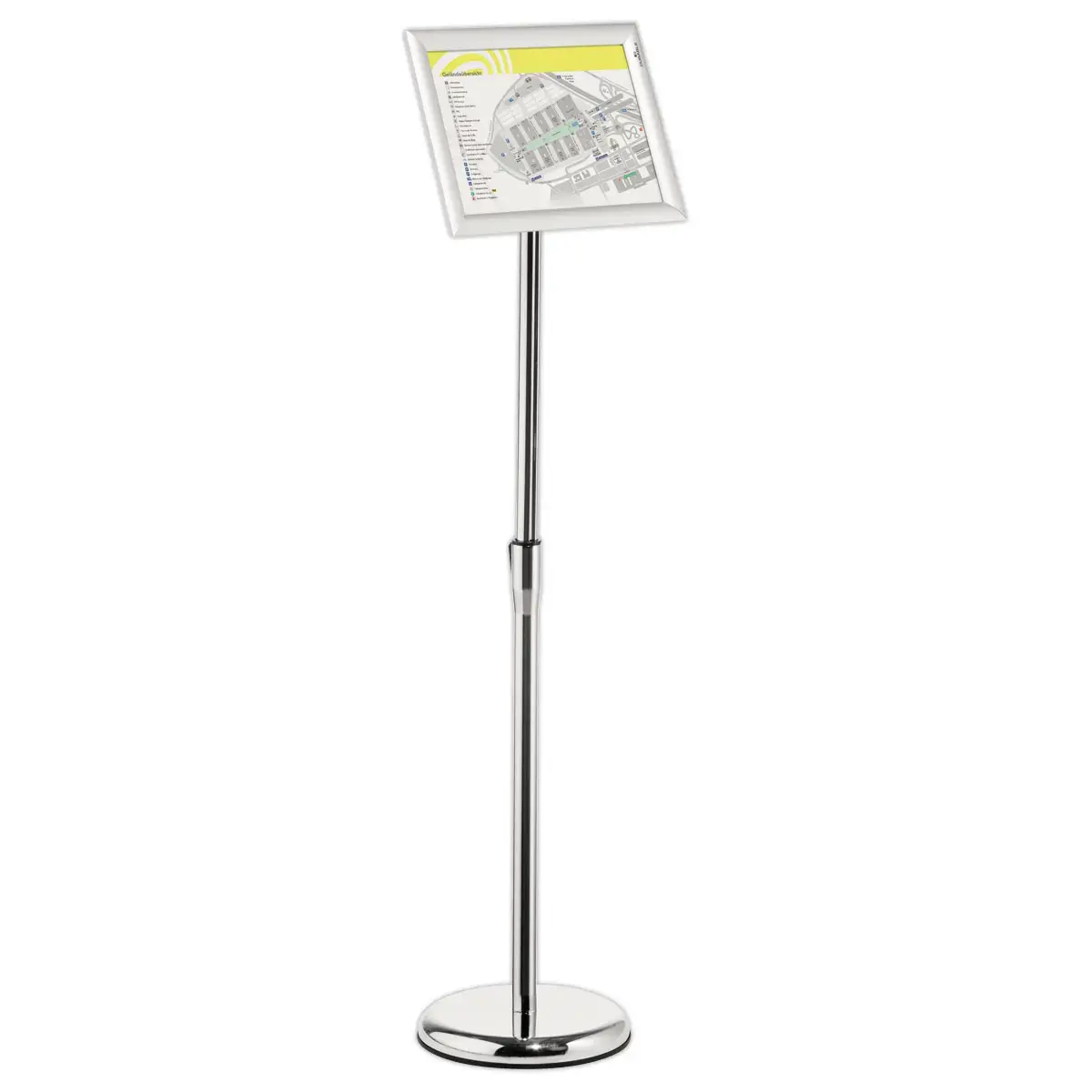 Vloerstandaard met clipbare aluminium frame 