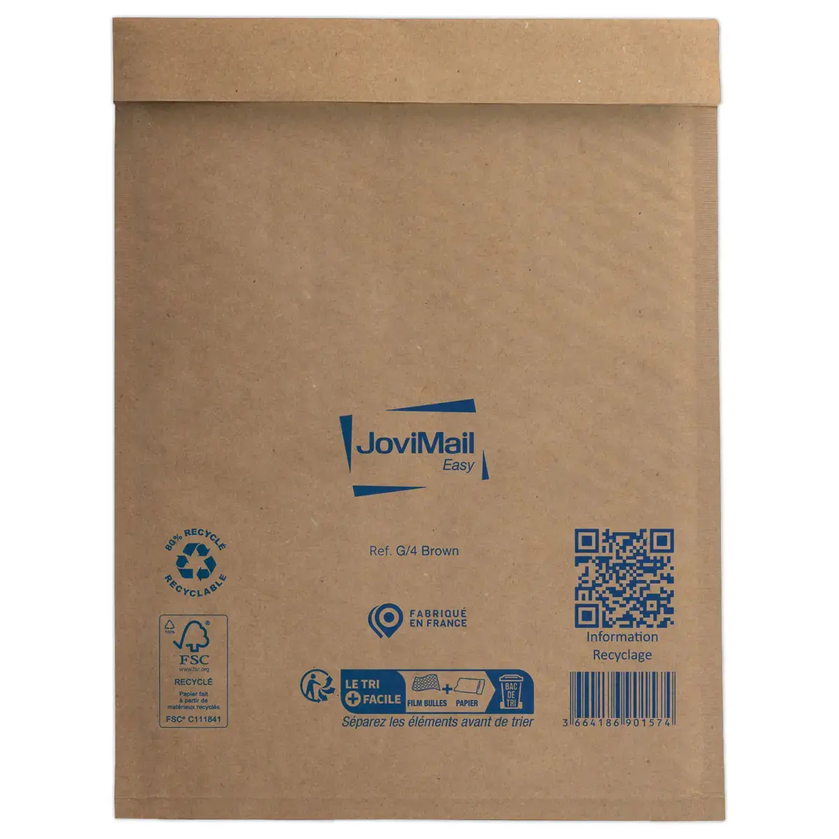 100 Luchtkussenenveloppen bruin gerecycleerd kraftpapier 240 x 330 mm