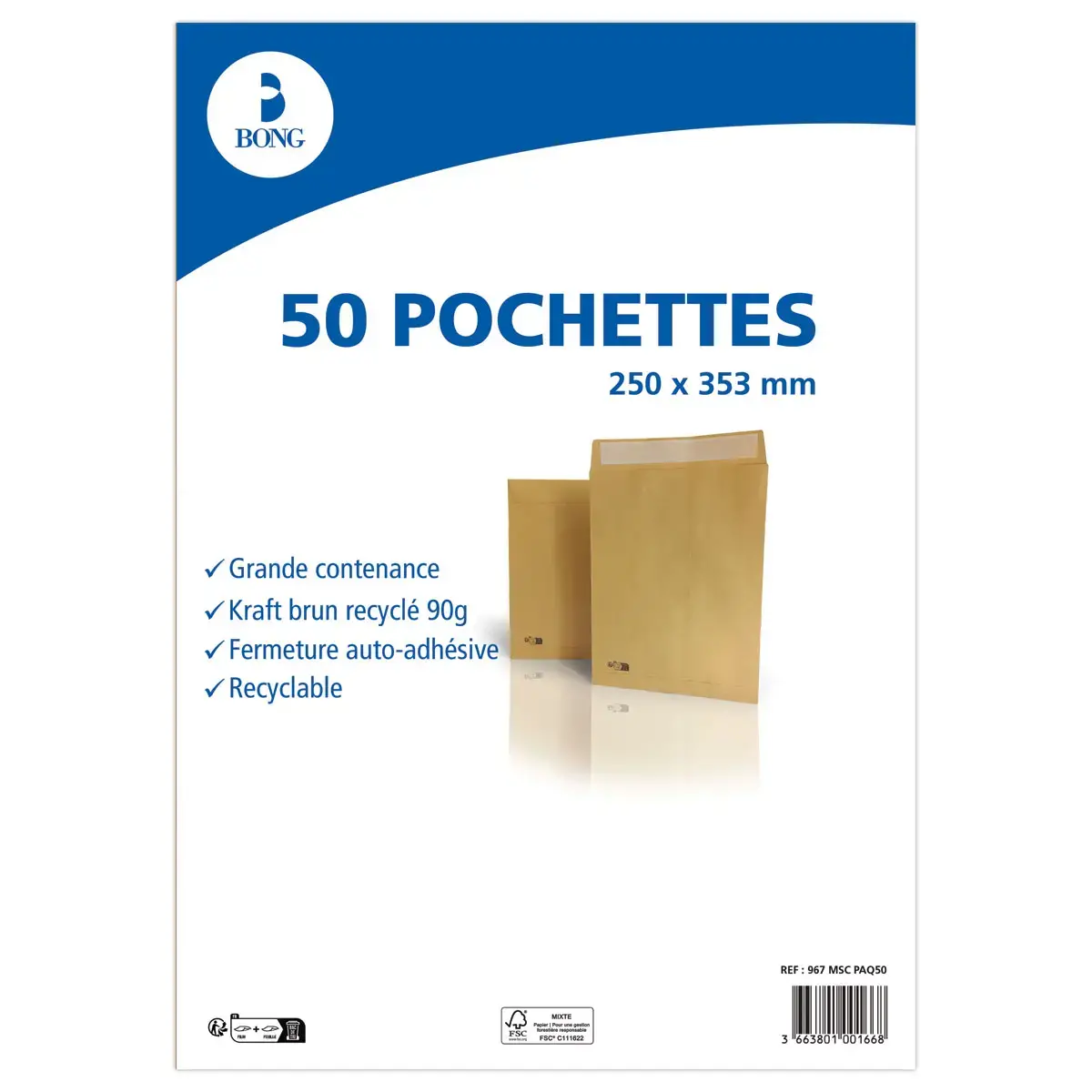 50 kraftzakken 90gr - 250x353 mm