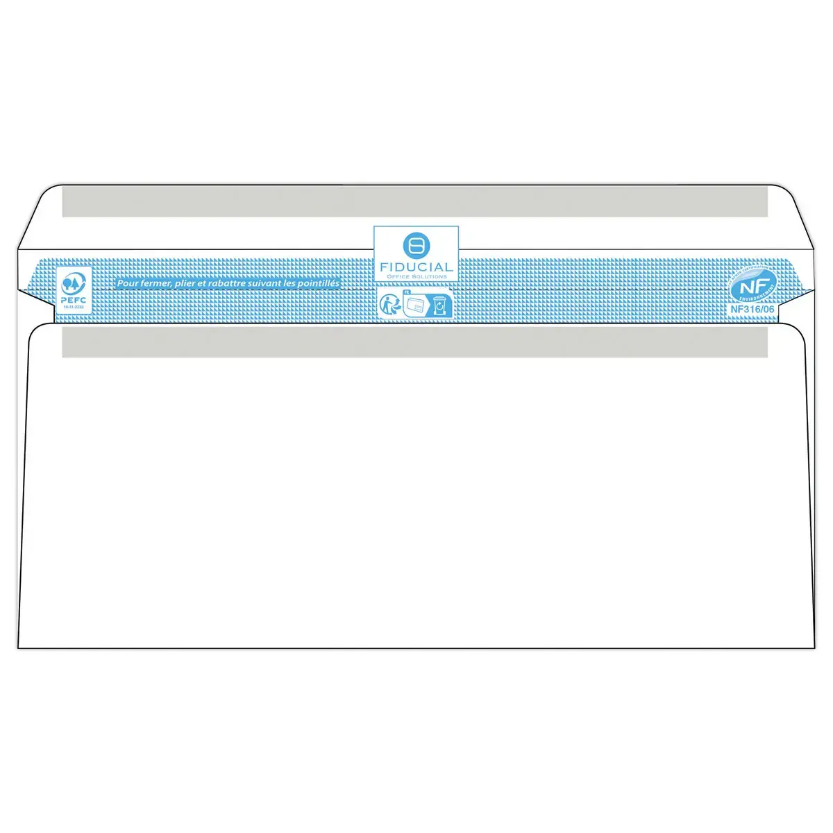 500 witte enveloppen 110x220 80 gr zelfklevend Fiducial