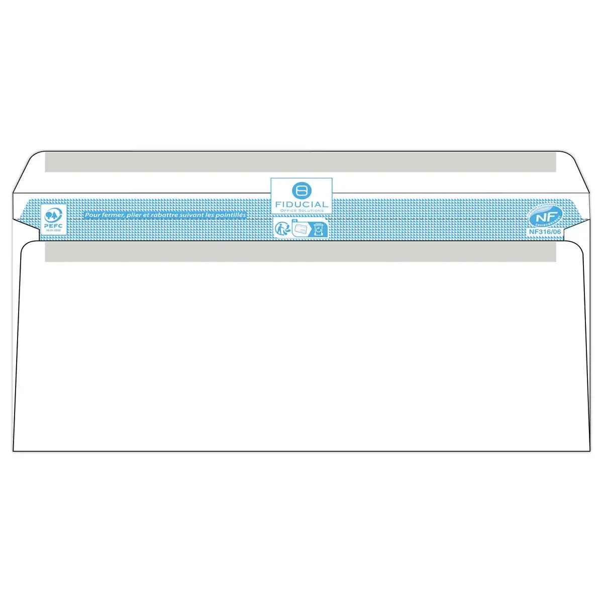 500 witte enveloppen 110x220 fen 45x100 80gr zelfklevend Fiducial
