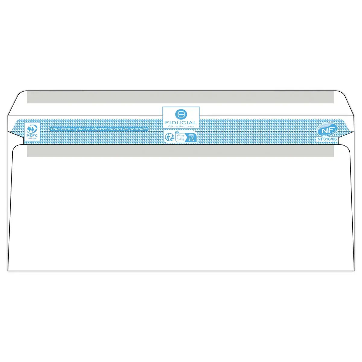 500  witte enveloppen 110x220 fen 35x100 80gr zelfklevend Fiducial 