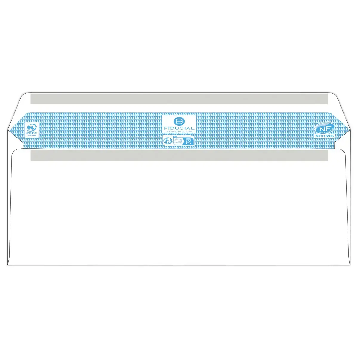 500  witte enveloppen 114x229 80gr zelfklevend Fiducial 