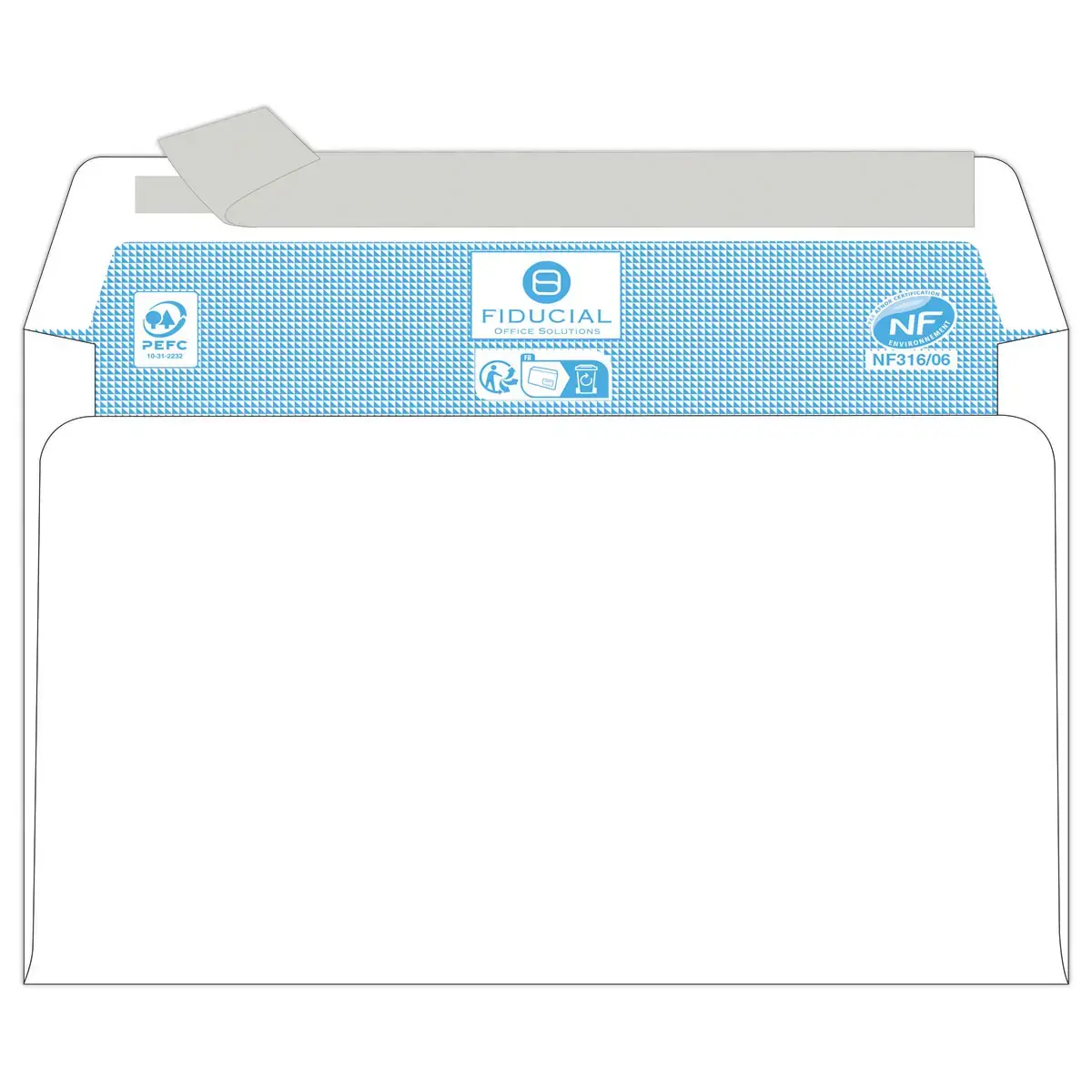 500 witte enveloppen 114x162 80 gr siliconen Fiducial