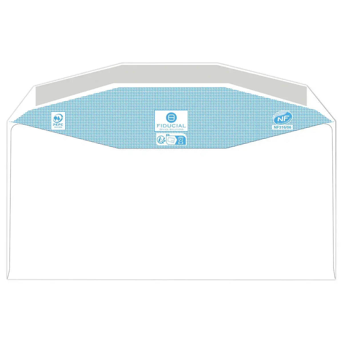 1000 witte MSPA-enveloppen 114x229 ven 45x100 80gr gegomd Fiducial