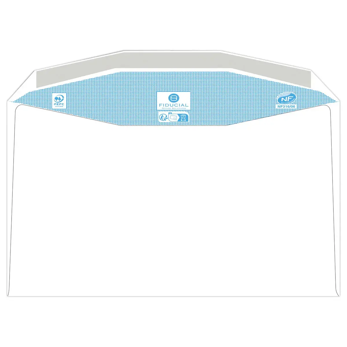 500 witte MSPA-enveloppen 162x229 80gr met gom Fiducial
