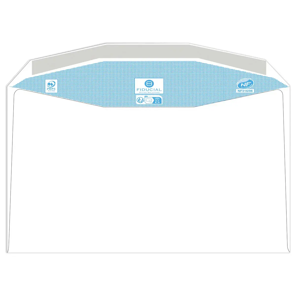 500  witte MSPA-enveloppen 162x229 ven 45x100 80gr gecoat Fiducial 