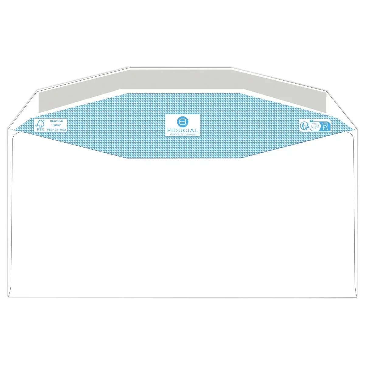 1000 witte MSPA-enveloppen 114x229 80gr gecoat Fiducial
