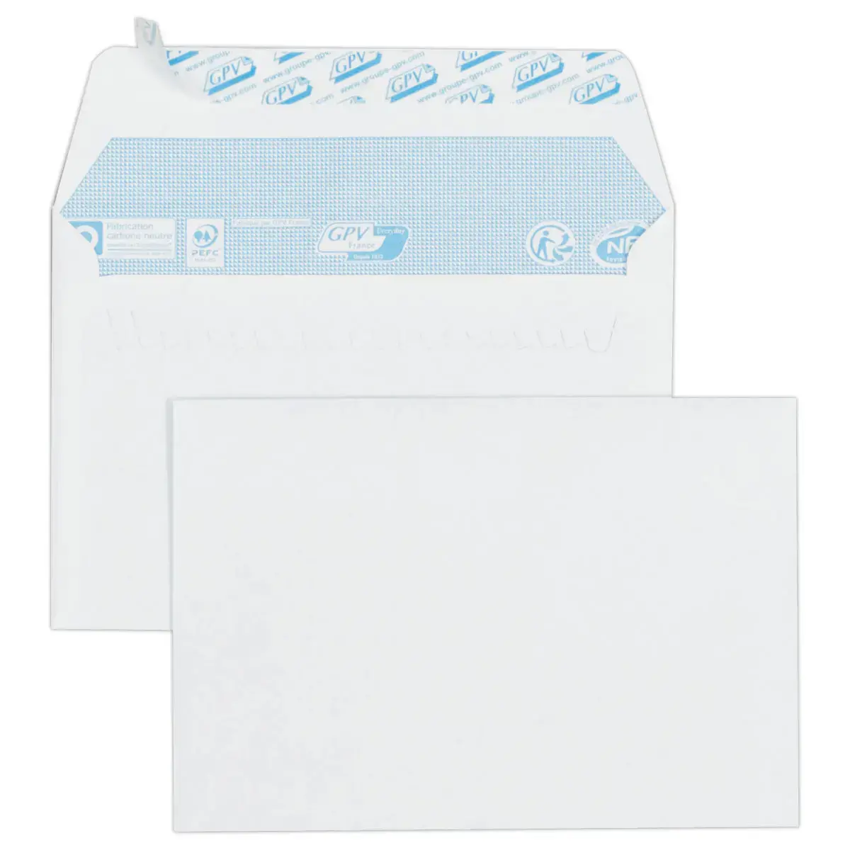 100 witte C6-enveloppen 114x162 80 g siliconenband