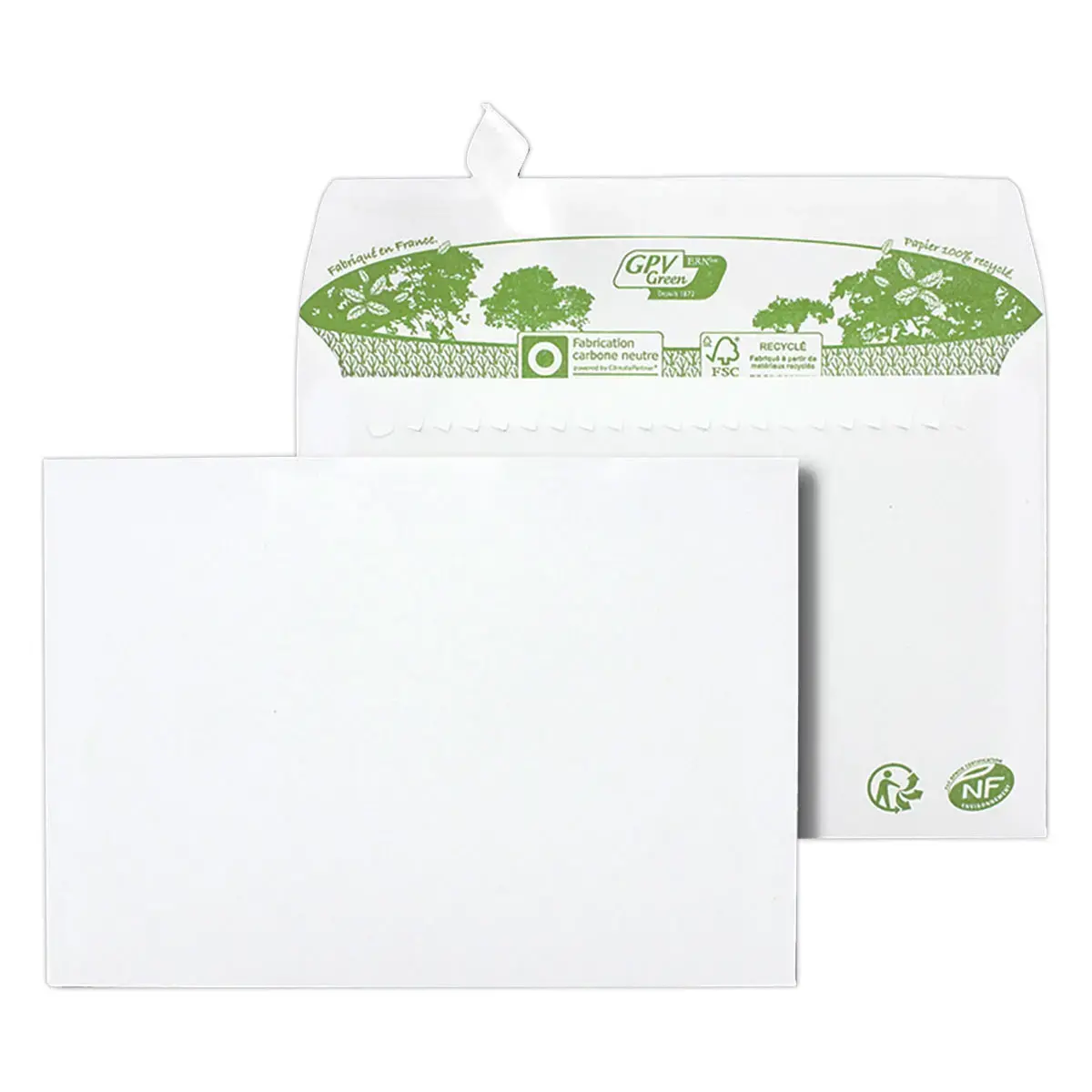 40 extra witte enveloppen 114x162 mm 100% gerecycled 80g siliconen strip