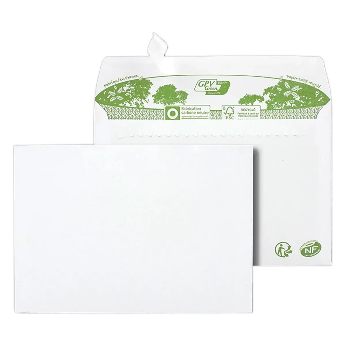 40 extra witte enveloppen 114x162 mm 100% gerecycled 80g siliconen strip