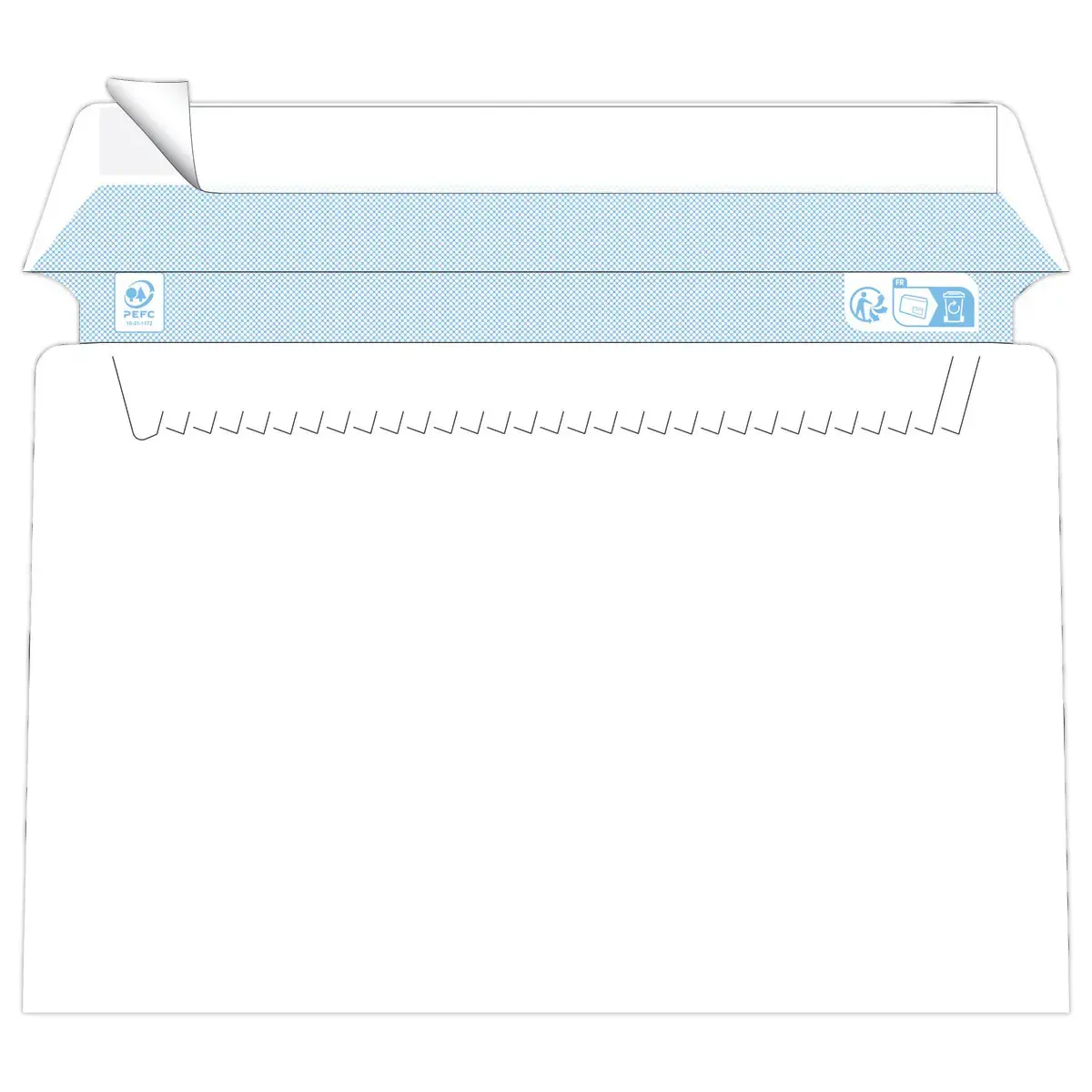 500  witte enveloppen 162x229 mm 80g siliconen band 