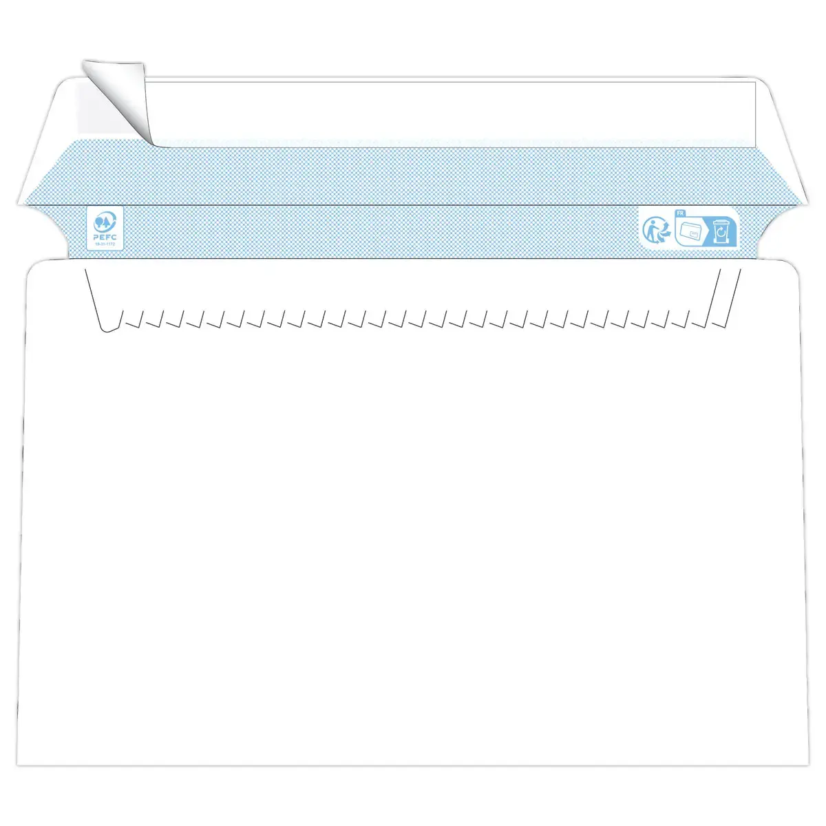 500  witte enveloppen 162x229 mm ven 45x100 80g siliconenband 