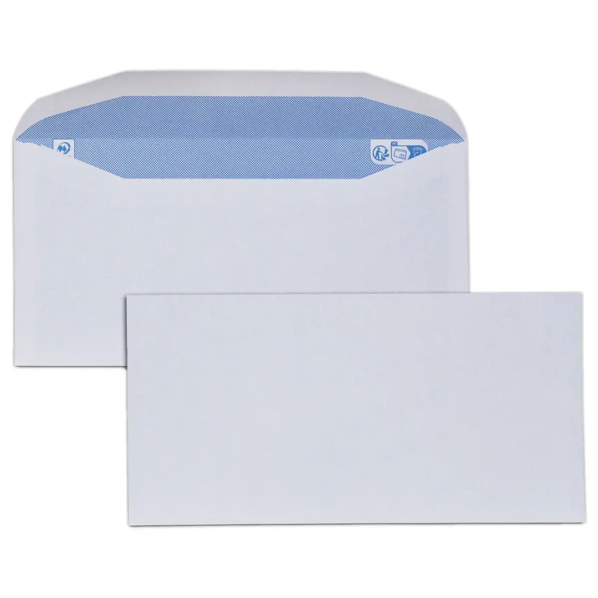1000  witte MSPA-enveloppen 114x229 80 g met gumm sluiting 