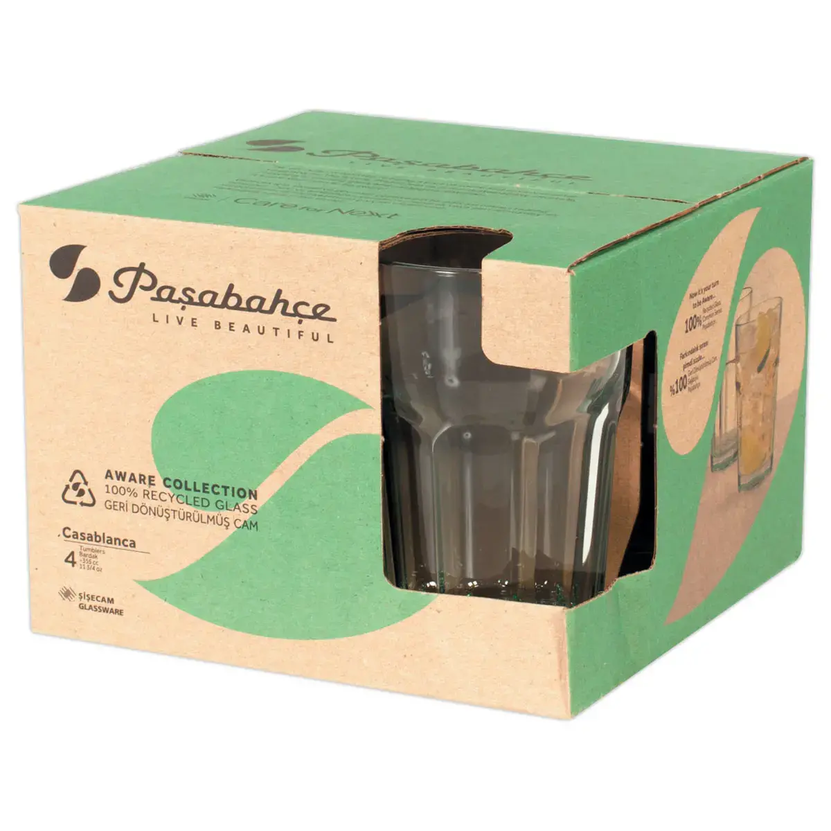 4  chopes FB Casablanca gerecycled glas 36 cl 