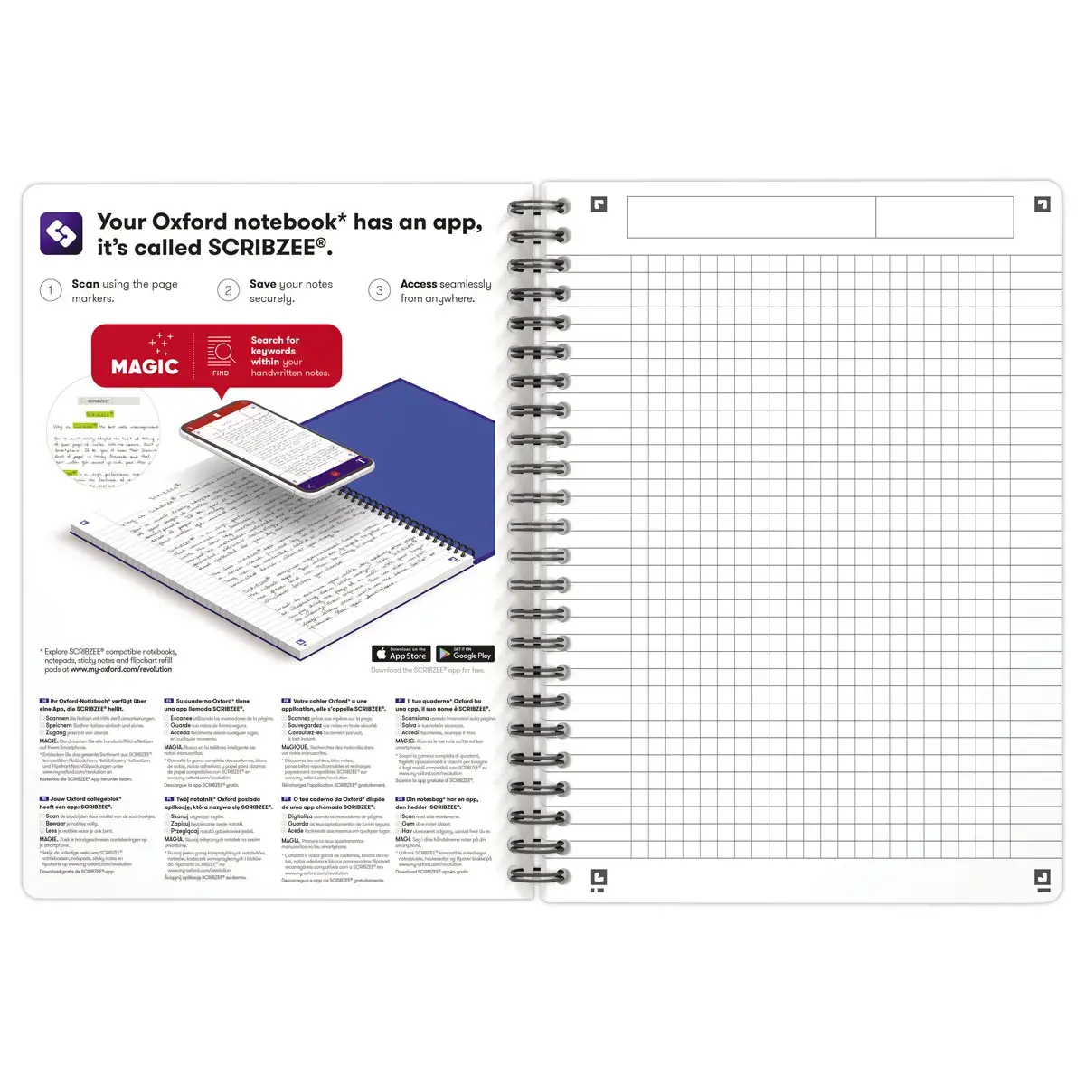 Cahier Oxford Oceanis int A5 180 pagina's 5x5 PP