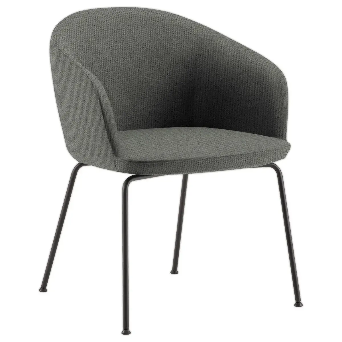 Fauteuil MILOS 4 poten metalen grijs 