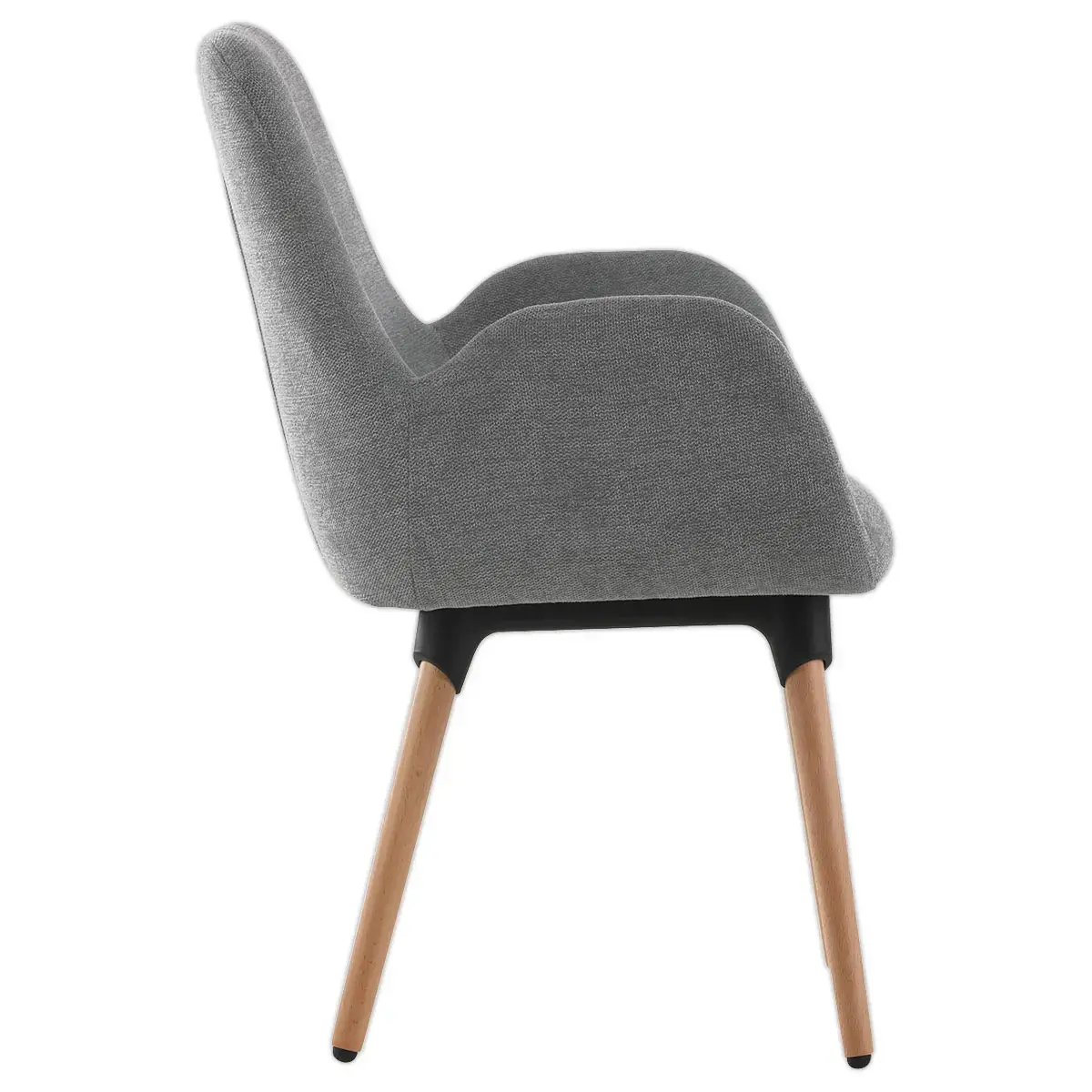 2 Stoelen Grijs stof 4 houten poten gelakt gemonteerd